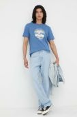 Бавовняна футболка Mustang з принтом колір блакитний (3320454)