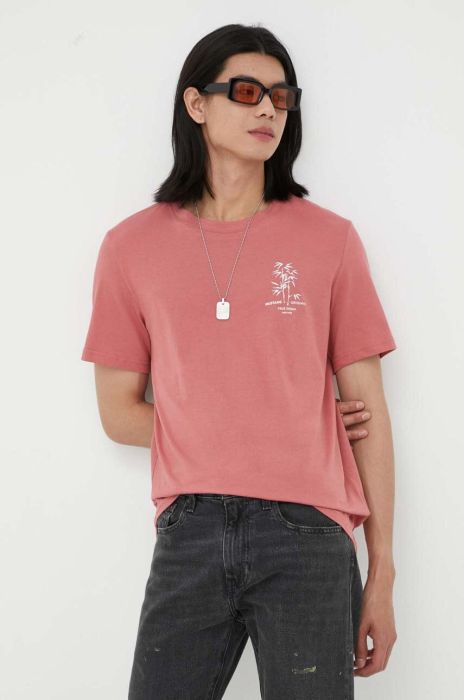 Бавовняна футболка Mustang колір червоний з принтом (3320492)