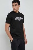 Бавовняна футболка Emporio Armani колір чорний з аплікацією (2955723)