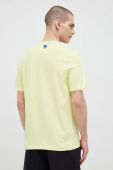 Бавовняна футболка Guess колір жовтий візерунок