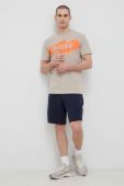 Футболка Guess чоловічий колір бежевий візерунок (3079296)