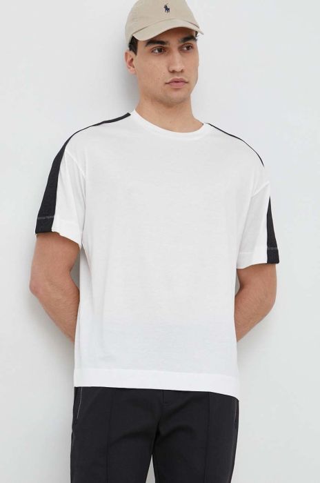 Футболка Emporio Armani чоловічий колір білий з аплікацією (2955726)