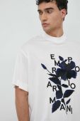 Футболка Emporio Armani чоловічий колір білий з аплікацією (2955740)