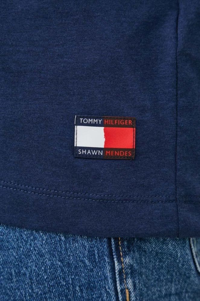 Футболка Tommy Hilfiger x Shawn Mandes чоловіча колір синій з принтом фото 5