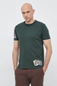 Бавовняна футболка Guess колір зелений з принтом (3091982)