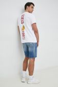 Бавовняна футболка Guess колір білий з принтом (3075981)