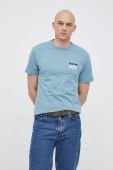 Бавовняна футболка Guess з принтом колір блакитний (3076001)
