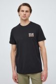 Бавовняна футболка Guess колір чорний з принтом (3075991)