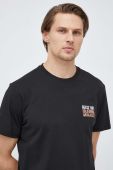 Бавовняна футболка Guess колір чорний з принтом (3075991)