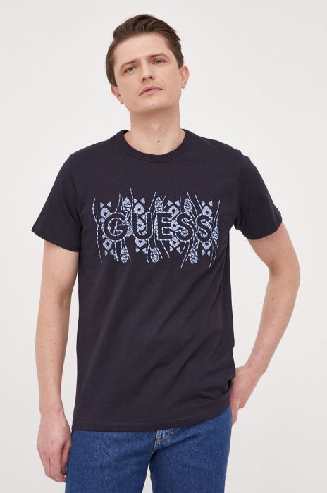 Бавовняна футболка Guess колір синій з аплікацією (3182356) Бавовняна футболка Guess колір синій з аплікацією (3182356)