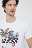 Бавовняна футболка Guess колір білий з принтом (3091923)