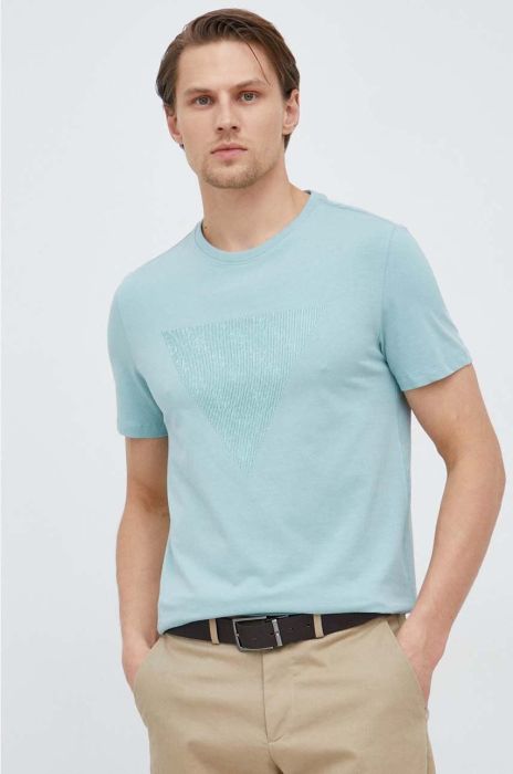 Футболка Guess чоловічий колір зелений з принтом (3076031)