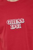 Бавовняна футболка Guess колір бордовий з аплікацією (3194789)