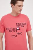 Бавовняна футболка Tommy Hilfiger колір рожевий з аплікацією