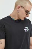 Бавовняна футболка Billabong колір чорний з принтом (3079308)