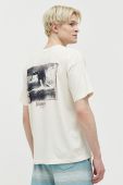Бавовняна футболка Billabong колір бежевий з принтом (3141618)