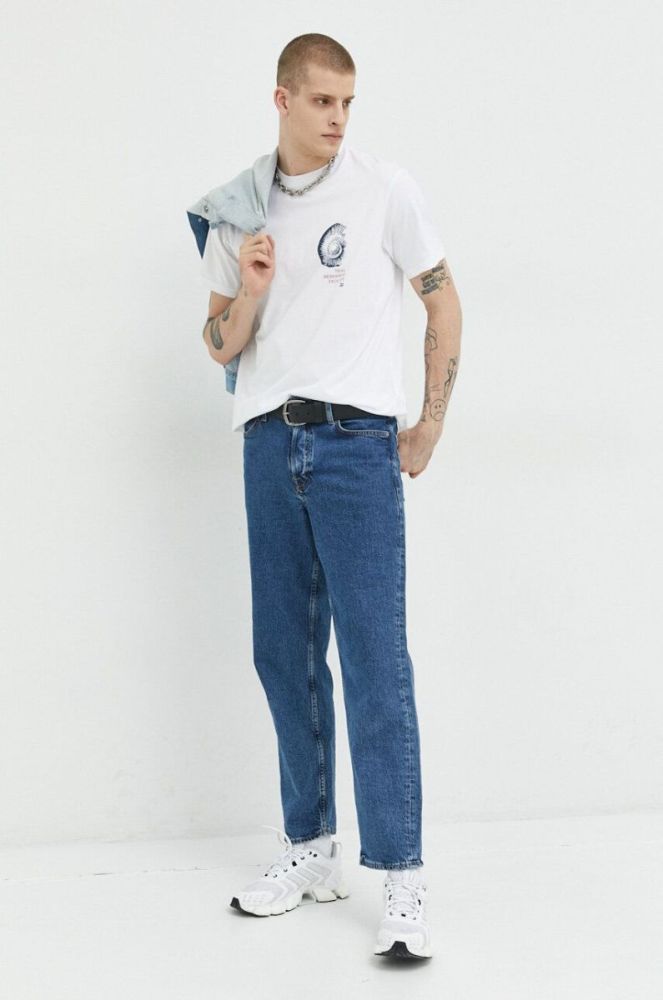 Бавовняна футболка Billabong колір білий з принтом (3047386) фото 2