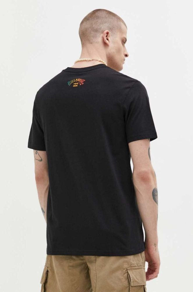 Бавовняна футболка Billabong колір чорний з принтом (3249117) фото 3