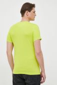 Футболка Guess чоловічий колір зелений однотонний (3174525)