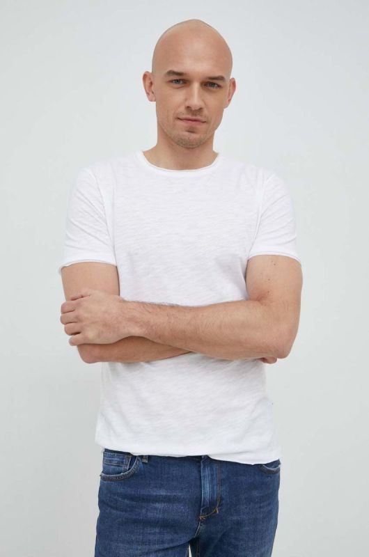 Бавовняна футболка Sisley колір білий однотонний (2936889)