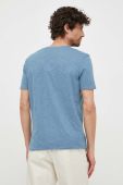 Бавовняна футболка Sisley меланж колір блакитний