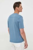 Бавовняна футболка Sisley однотонний колір блакитний