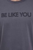 Бавовняна футболка United Colors of Benetton колір сірий з аплікацією