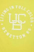 Бавовняна футболка United Colors of Benetton колір жовтий з принтом (3137604)