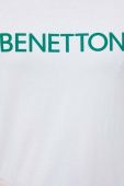 Бавовняна футболка United Colors of Benetton колір білий з принтом (3133984)