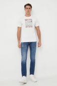 Бавовняна футболка United Colors of Benetton колір білий з принтом (3189140)