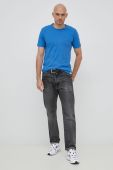 Бавовняна футболка United Colors of Benetton однотонний колір блакитний (2937246)