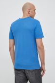 Бавовняна футболка United Colors of Benetton однотонний колір блакитний (2937246)