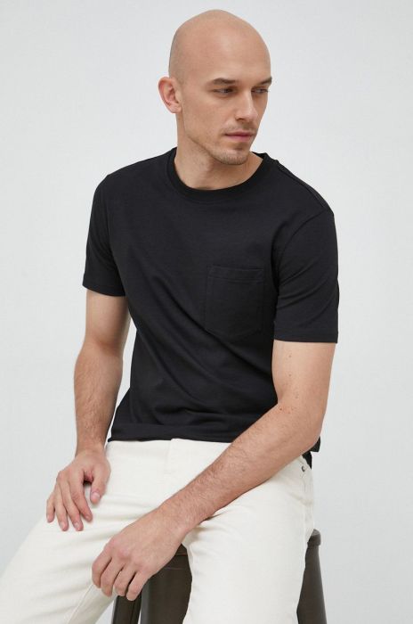 Бавовняна футболка United Colors of Benetton колір чорний однотонний (2937256)