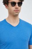 Бавовняна футболка United Colors of Benetton однотонний колір блакитний (3062992)