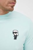 Футболка Karl Lagerfeld чоловічий колір бірюзовий з аплікацією (3242635)