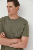 Бавовняна футболка United Colors of Benetton колір зелений однотонний (3304297)