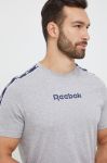 Футболка Reebok чоловічий колір сірий з принтом