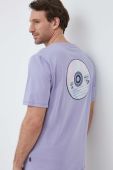 Бавовняна футболка BOSS BOSS ORANGE колір фіолетовий з принтом (3149932)