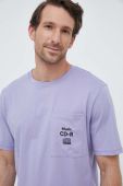 Бавовняна футболка BOSS BOSS ORANGE колір фіолетовий з принтом (3149932)