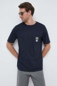 Бавовняна футболка BOSS BOSS ORANGE колір синій з принтом (3149525)