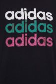 Бавовняна футболка adidas колір чорний візерунок (3079322)