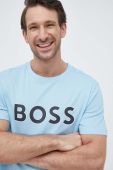 Футболка BOSS BOSS GREEN чоловіча з принтом колір блакитний