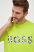 Бавовняна футболка BOSS BOSS GREEN колір зелений з принтом (3223005)