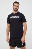 Бавовняна футболка adidas колір чорний з принтом (3040573)