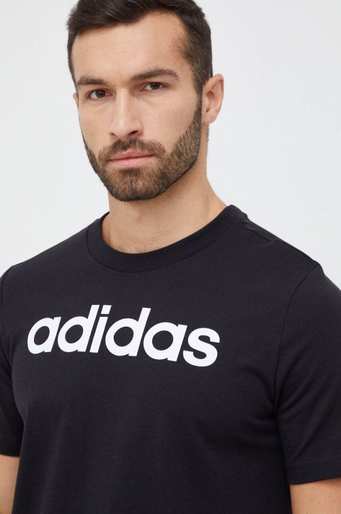 Бавовняна футболка adidas колір чорний з принтом (3040573) фото 5