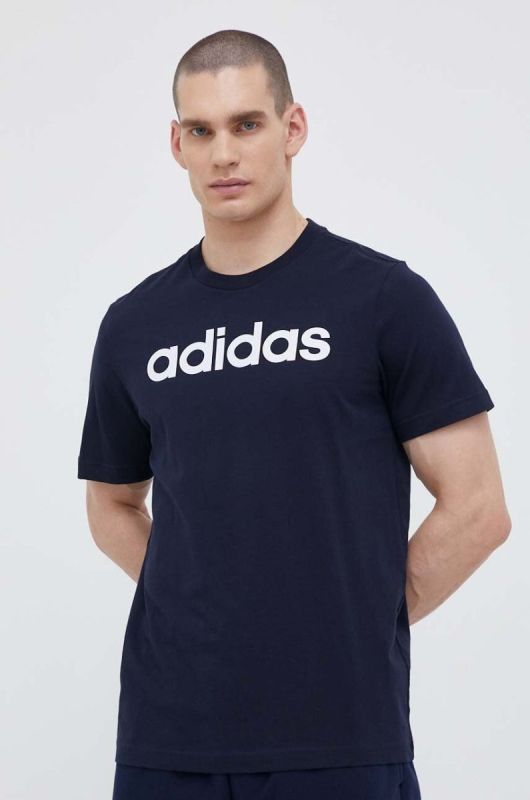 Бавовняна футболка adidas колір синій з принтом (3219800) фото 2