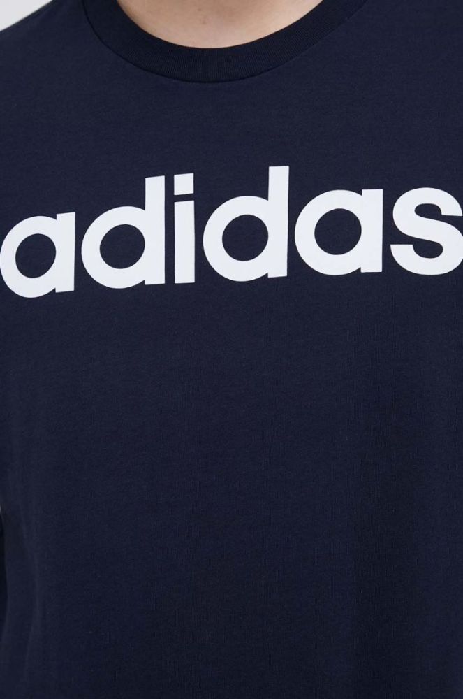 Бавовняна футболка adidas колір синій з принтом (3219800) фото 5