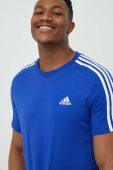 Бавовняна футболка adidas з аплікацією колір блакитний (2957978)