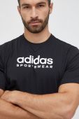 Бавовняна футболка adidas колір чорний з принтом (3040590)