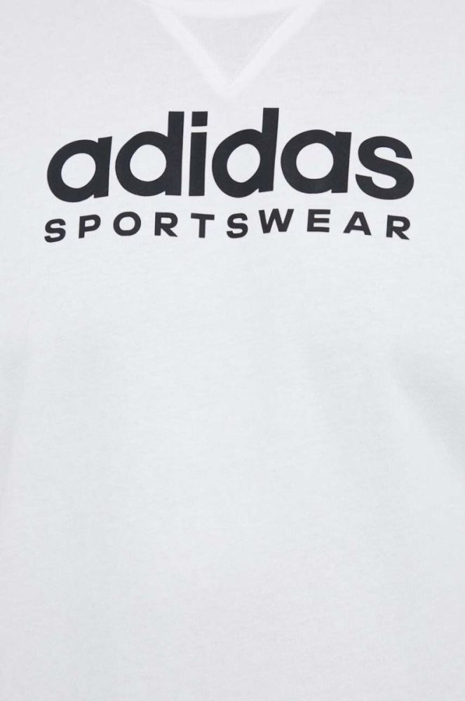Бавовняна футболка adidas колір білий візерунок фото 5